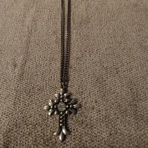 SILVER TONE CROSS NECKLACE